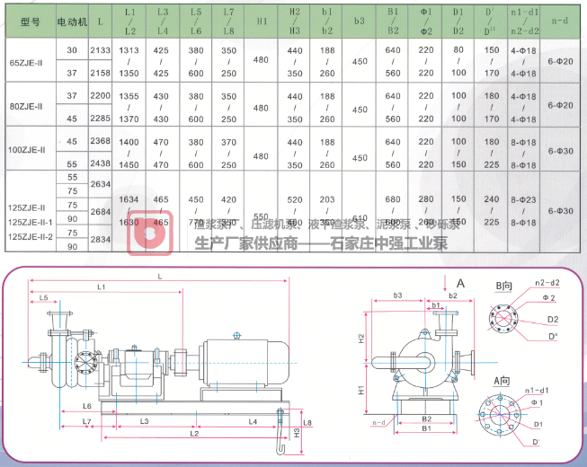 ZJE-ll系列压滤机专用入料泵